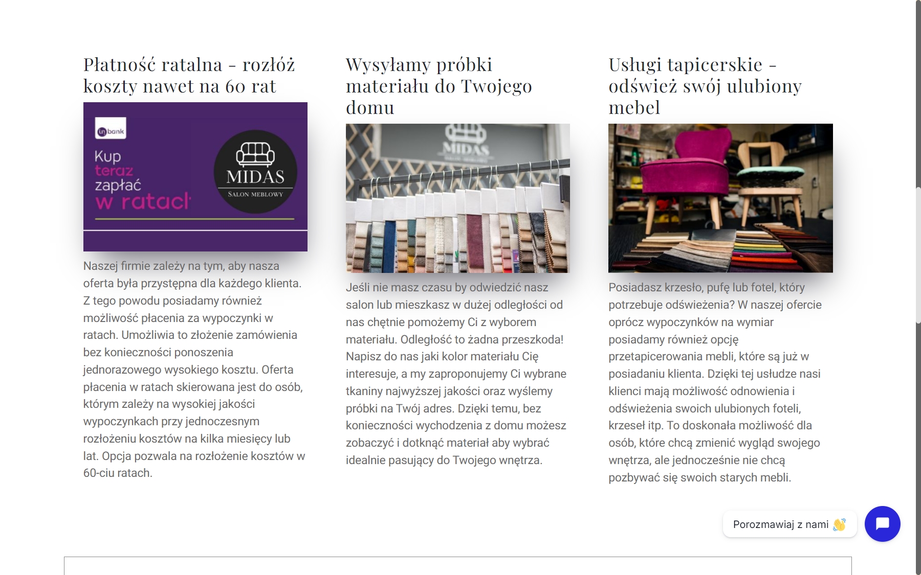 Strona salonu meblowego na laptopie - widok 2